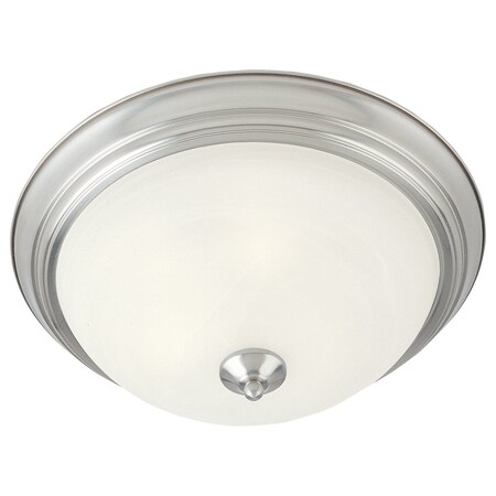 Maxim One Light Satin Nickel Marble Glass Bowl Flush Mount 5840MRSN